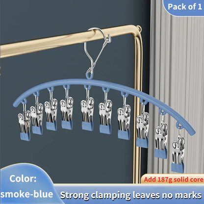 10-Pack Stainless Steel Sock Clips – Windproof Non-Slip Clothes Rack for Drying Socks, Underwear, Towels, and Laundry