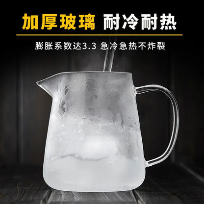 HMLOVE Heat Resistant Glass Teapot - Stainless Steel Tea Strainer Infuser, Kung Fu Teawear Set for Puer and Oolong Tea