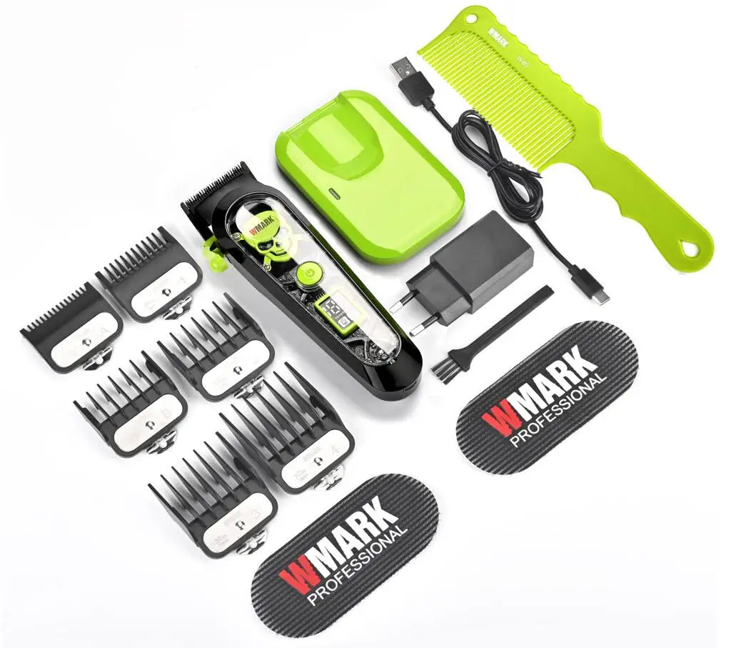 WMARK NG-130 Wireless Charging Hair Clipper – High Speed Professional Type-C Rechargeable Cutter with Charging Stand