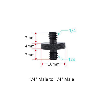 1/4 Inch Male Tripod Screw Adapter - Double Head Threaded Stud Converter for Camera Tripod Microphone Mount Accessories
