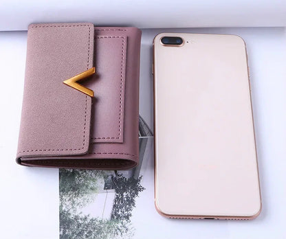 Luxury Mini Leather Wallet for Women – Small Short Fashion Purse with Credit Card Holder