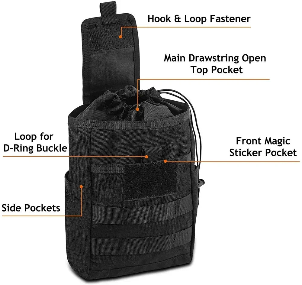 Foldable Molle Dump Pouch – Ammo Magazine Waist Pack, Hunting & EDC Utility Bag