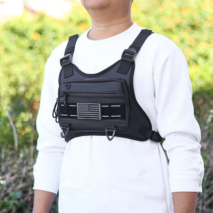 Sports Chest Bag – Lightweight Waterproof Running Vest with Pocket, Phone Holder & Large Capacity Tactical Front Pack