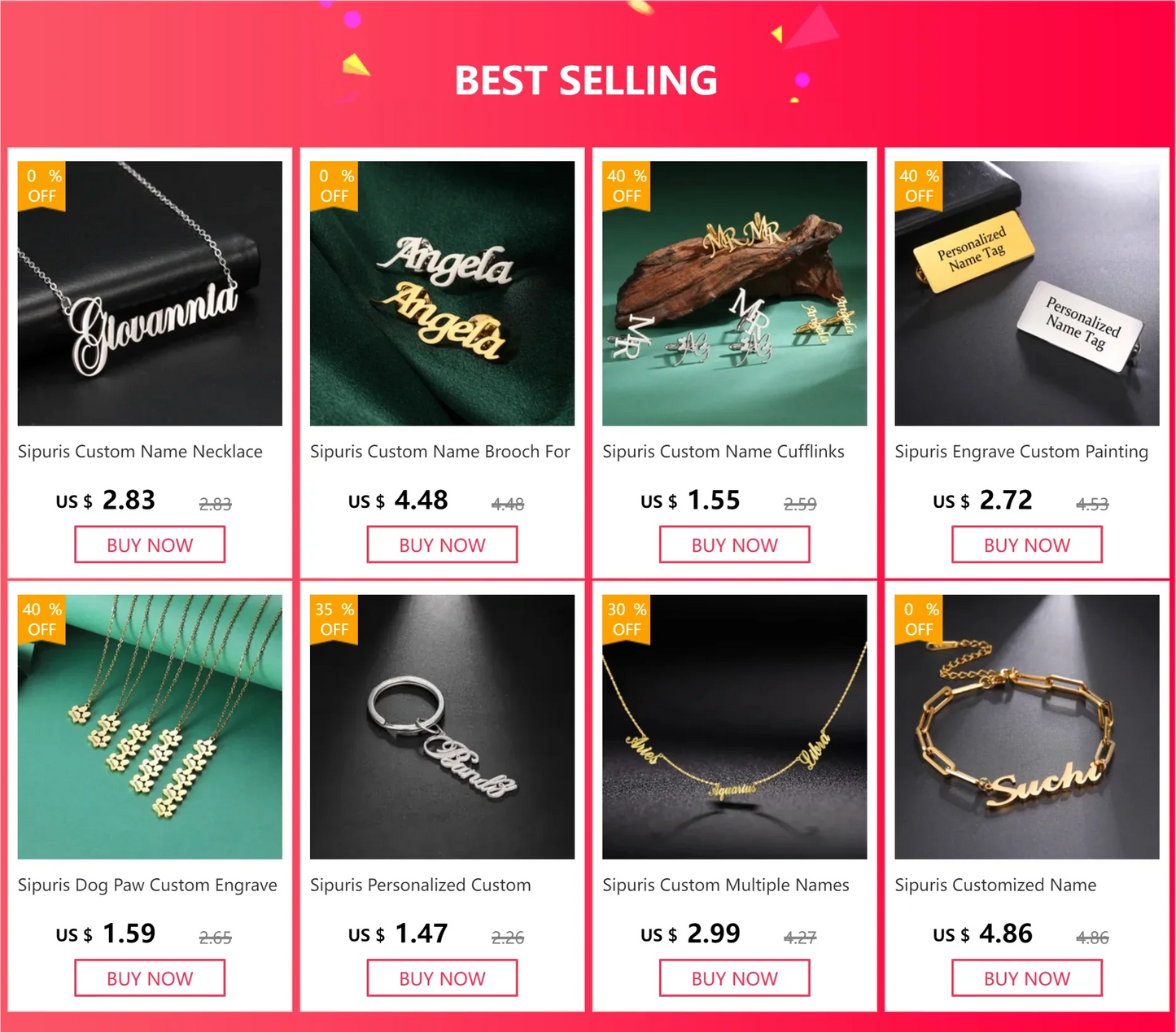 Sipuris Custom Name Brooch - Stainless Steel Trendy Pins for Women & Men, Nameplate Jewelry, Valentine's Day Gift