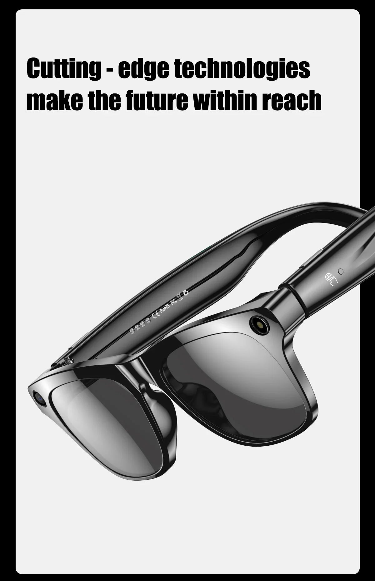 AI Smart Glasses with Camera — Bluetooth Calls, Voice Assistant, Navigation, Waterproof Smart Sports Wearable