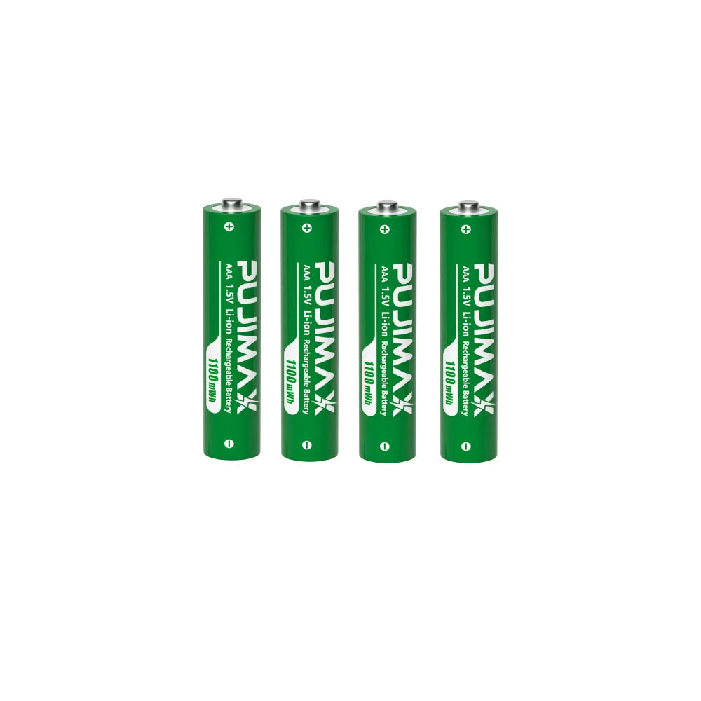 PUJIMAX Smart AA/AAA Lithium Battery Charger – Charges 4 AA + 4 AAA Rechargeable Li-ion Batteries with High Capacity Set
