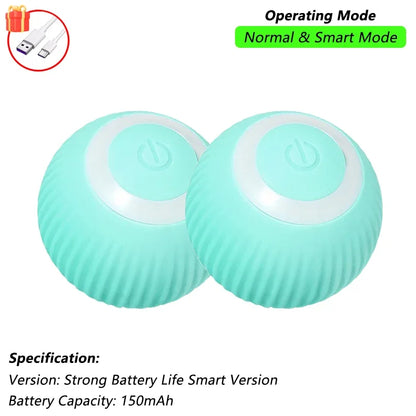 iLMH Smart Cat Interactive Ball Toy - Rechargeable Automatic Rolling Mouse Toy with Faux Tail for Pet Training & Play