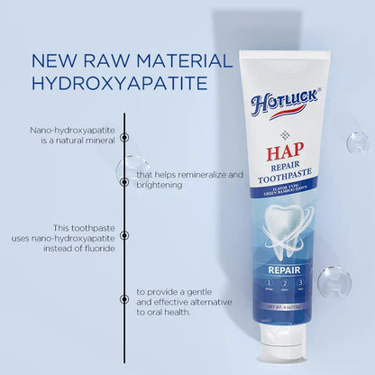 Hotluck Fluoride-Free Nano Hydroxyapatite Toothpaste – Sensitive Relief, Whitening, SLS-Free, Natural Peppermint