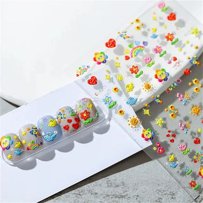 Vintage Rose Flower Nail Stickers – Red & Blue Laser Gold/Silver Nail Art Decals for Manicure Design DIY Beauty Tool