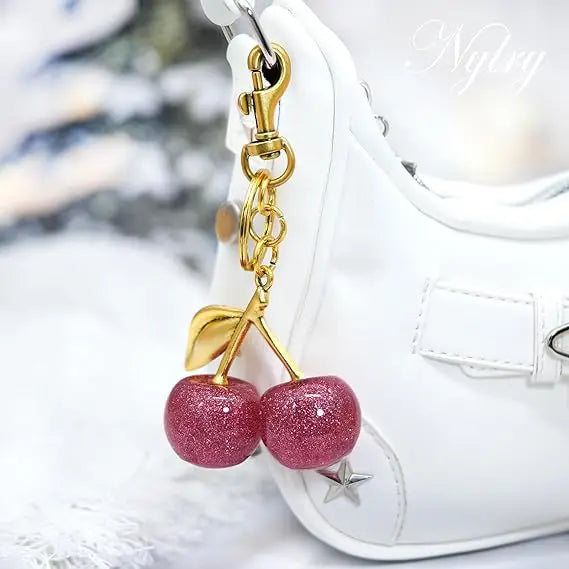 Cute Cherry Keychain Bag Charm – Purse Accessory for Handbags, Women’s Gift