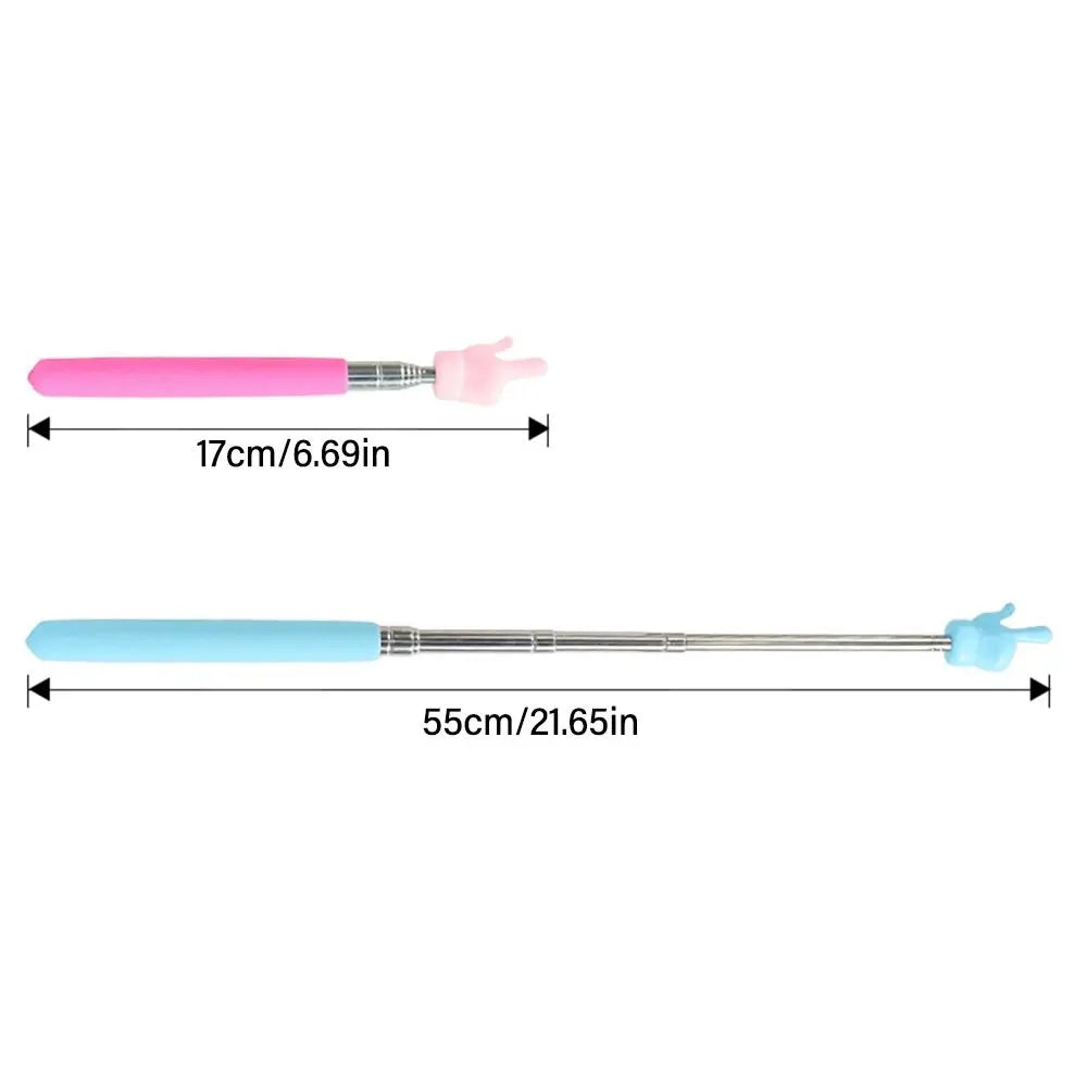 Stainless Steel Telescopic Teaching Pointer – Finger-Design Reading & Presentation Stick for School & Office Supplies
