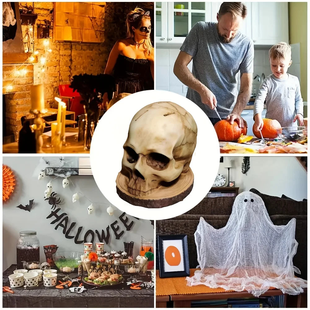 Skull Skeleton Kitchen Knife Holder - Horror Style Storage Rack and Decor