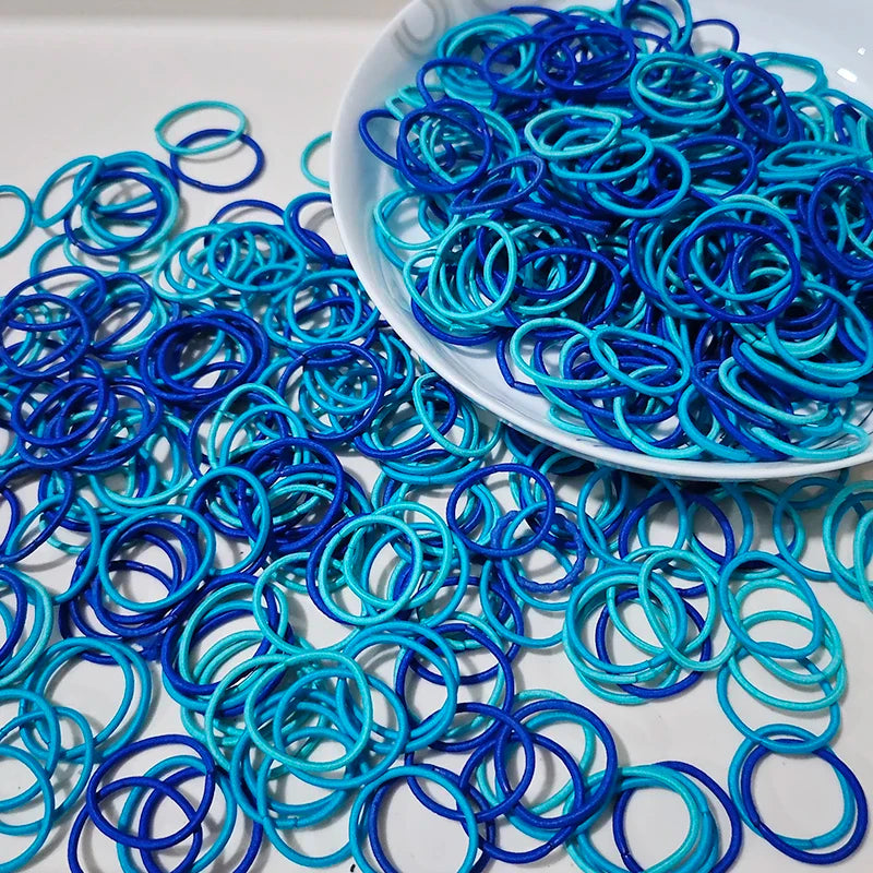 [100 Pack] Baby Rubber Bands - High Elastic, Seamless Thumb Rings for Toddlers, Gentle on Hair Scrunchies Set