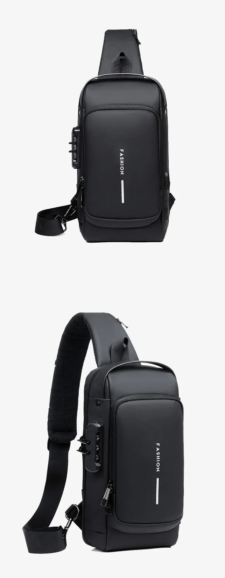 Designer Multifunction Anti-Theft USB Shoulder Bag – Travel Crossbody Messenger Sling Chest Bag for Men, Luxury Brand