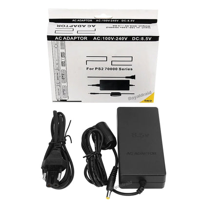 New Power Supply for PS2 Slim – Replacement AC Adapter Charger, 100-240V, DC 8.5V for 70000 Console (EU/US Plug)