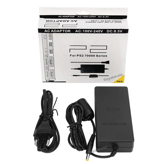 New Power Supply for PS2 Slim – Replacement AC Adapter Charger, 100-240V, DC 8.5V for 70000 Console (EU/US Plug)