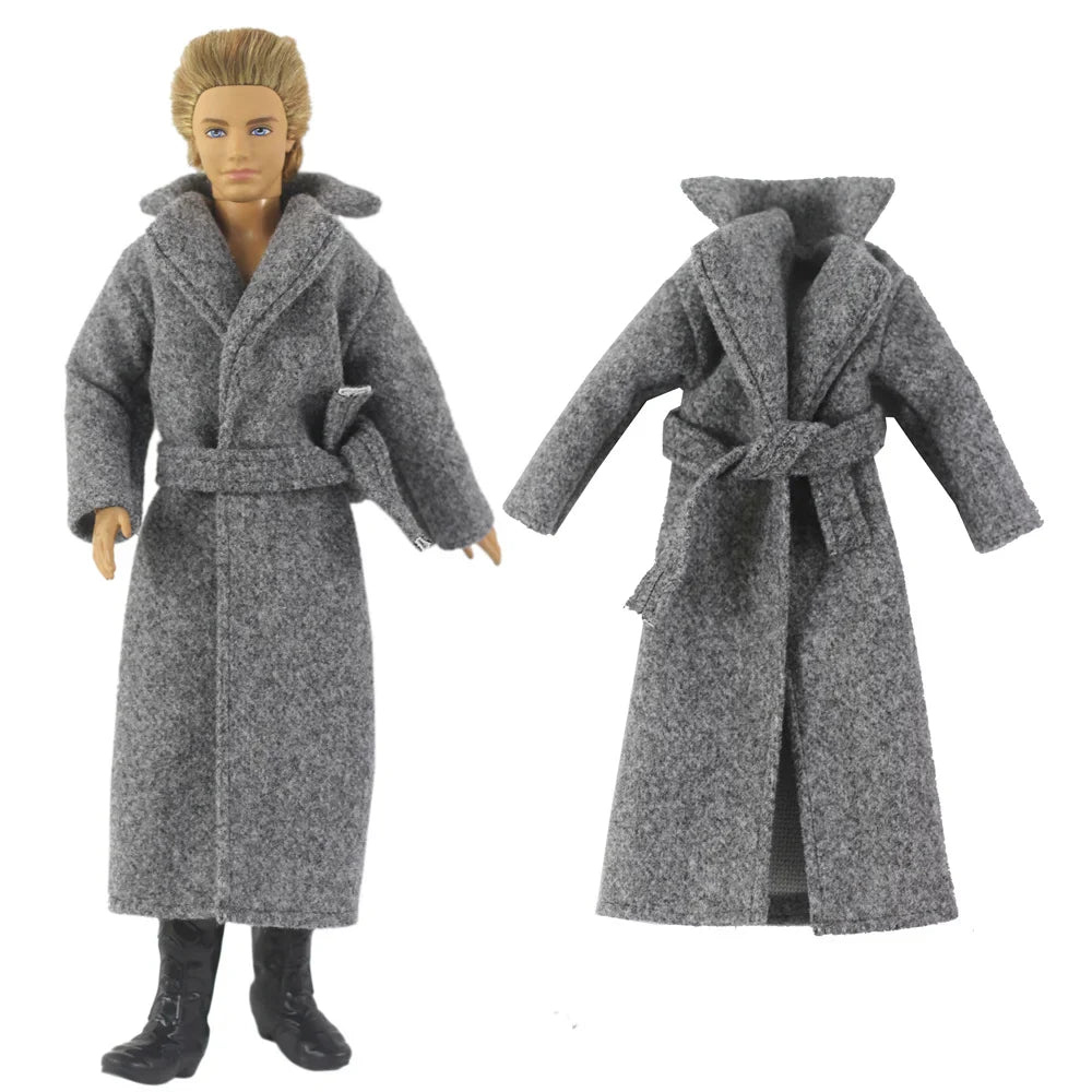 12" Ken Doll Clothes — Woolen Overcoat Outfit with Multiple Styles to Choose From