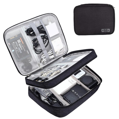 Waterproof Cable Storage Bag: Digital Electronic Accessories Organizer - Portable Travel Case for Cables and Chargers
