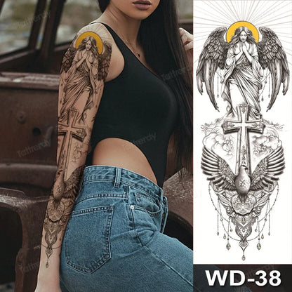 Large Temporary Leg Tattoos for Women - Sexy Animal & Anime Skull Water Transfer Body Art Stickers