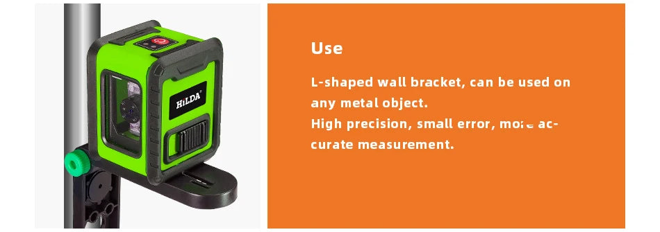 HILDA 2-Line Green Laser Level Meter | Self-Leveling Horizontal & Vertical Laser Tool