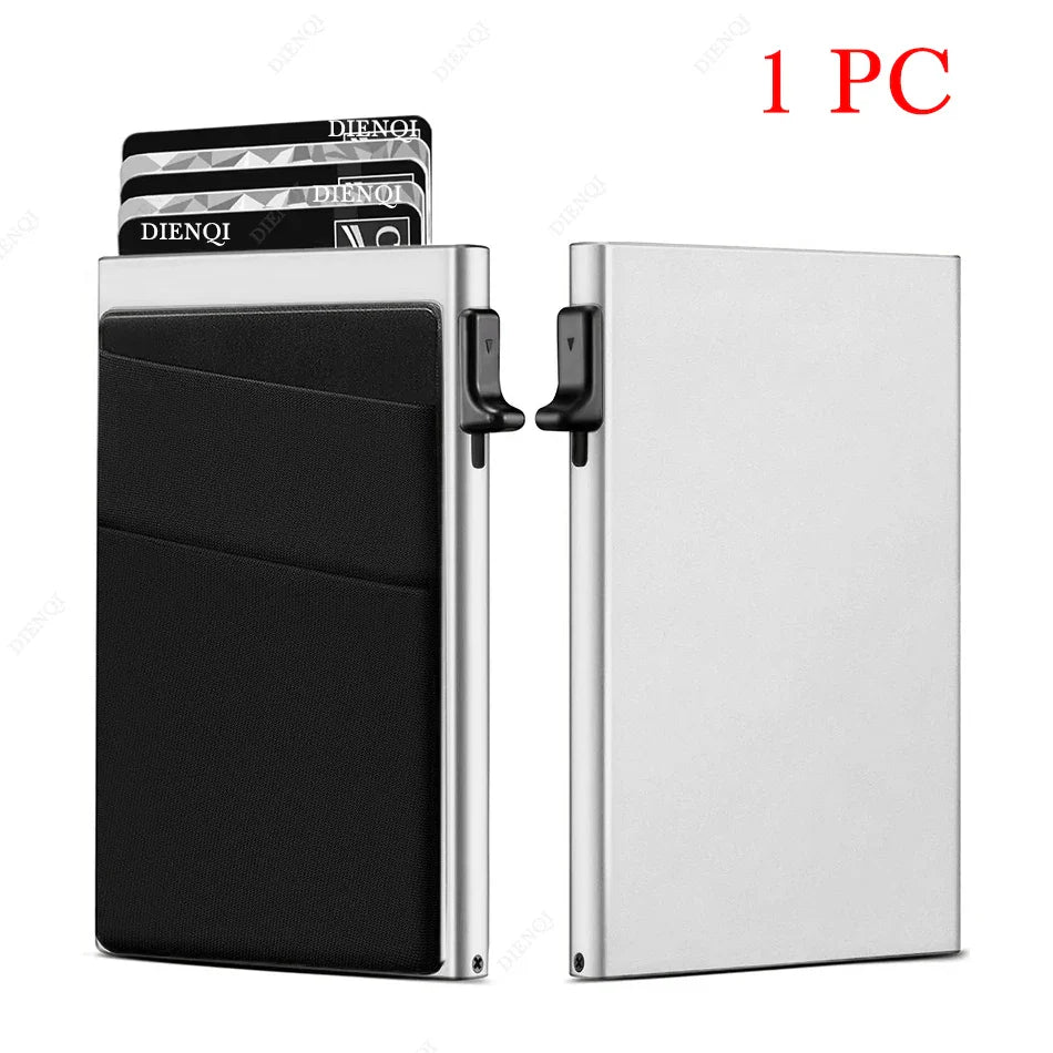 Anti-Theft RFID Aluminum Card Holder – Minimalist Smart Wallet Metal Case for Card Protection