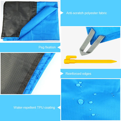 Waterproof Outdoor Beach Blanket | Portable Picnic Mat with Sun Shade Tent Tarp - Camping Ground Mat with Storage Sack