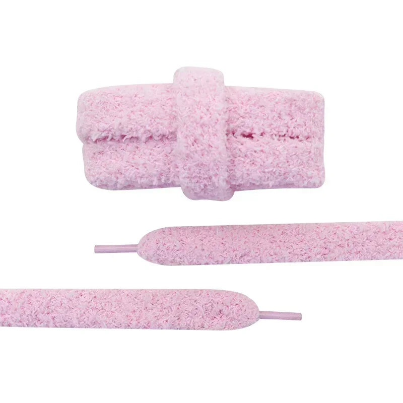 Fuzzy Shoelaces 15mm — Soft Plush Towel Laces for Fall, Winter, Halloween & Christmas Casual Sneakers