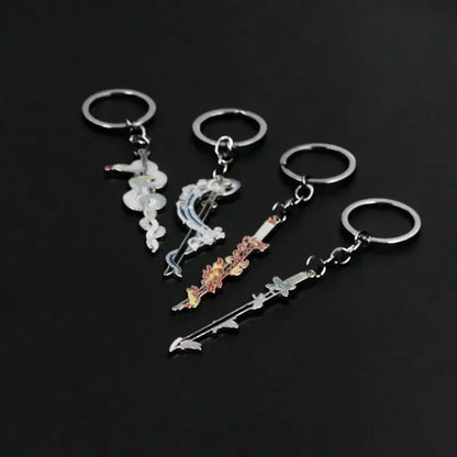 Anime Demon Slayer Sword Keychain – Mini Japanese Katana Enamel Pendant Souvenir Key Ring Bag Charm Exquisite Gift Decor