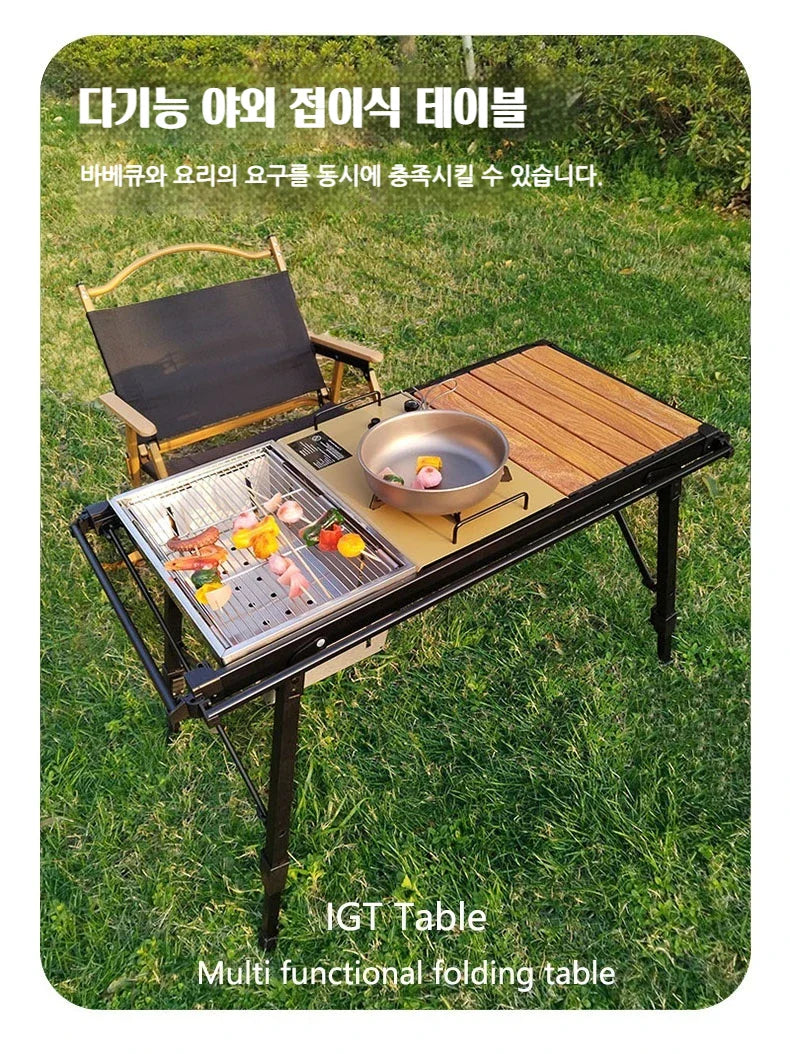 Lohascamping Folding IGT Table – Lightweight Adjustable Backpack Table for BBQ, Burner & Multifunctional Use