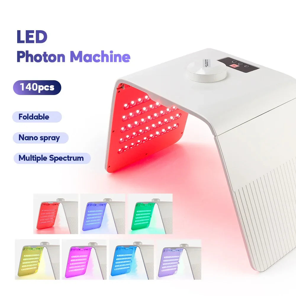 7 Color LED PDT Nano Water Sprayer Skin Rejuvenation Photon Therapy Mask for Home SPA