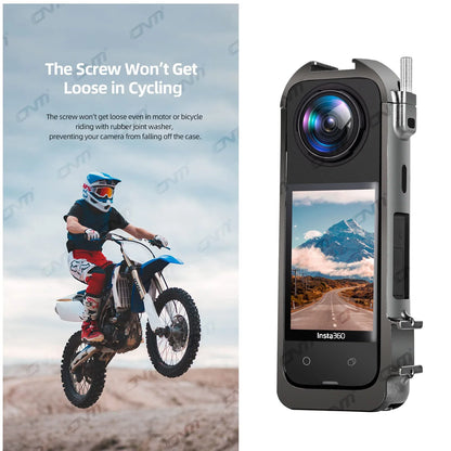 Aluminum Protective Frame for Insta360 X4 - Metal Durable Housing Cage with Cold Shoe Mount, Camera Accessories