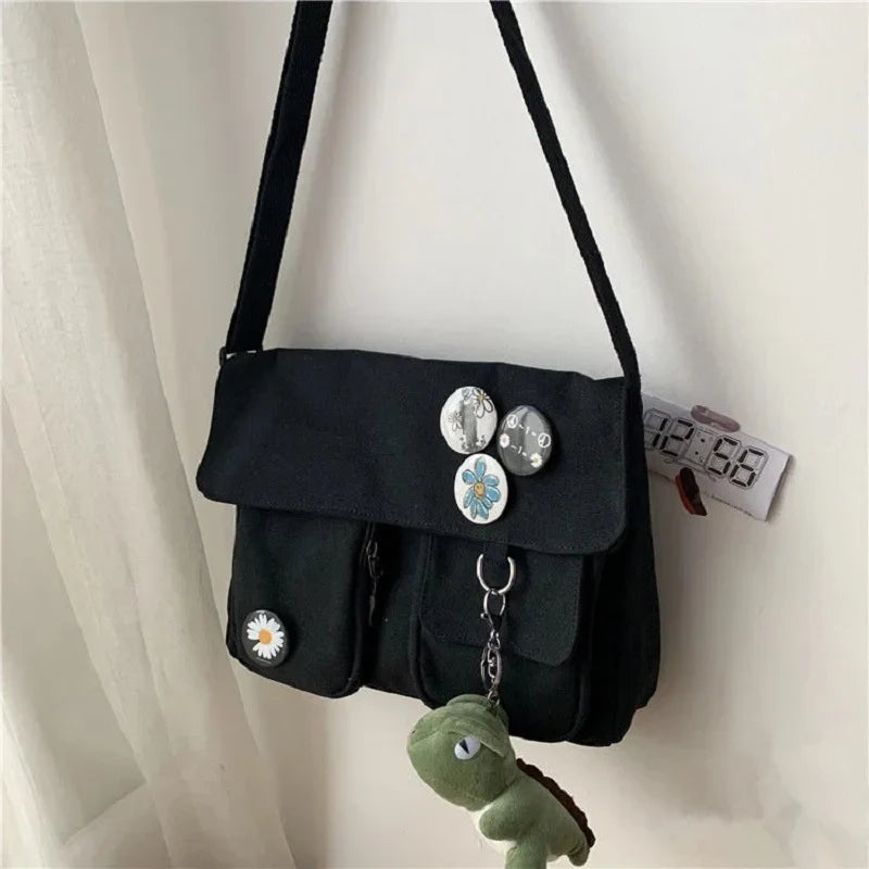 Xierya Women's Canvas Messenger Bag: Fashion Shoulder Bag for Youth, Student - Large Capacity Female Crossbody Packet