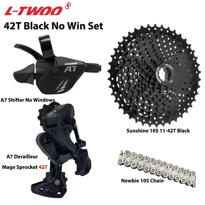 LTWOO A7 1x10S Groupset – 10-Speed Shifter & Derailleur with SUNSHINE Cassette 36T-50T & VXM Chain for MTB