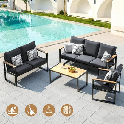 Custom Waterproof Seat & Back Cushion Set – Chair, Sofa & Bench Pads for Patio, Garden & Bay Window Comfort Decor