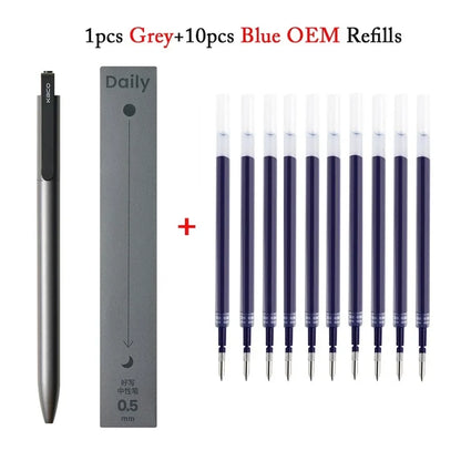 KACO Metal Clip Gel Pen - 0.5mm Black Ink Quick Dry Signature Pen with 800M Smooth Writing Capacity