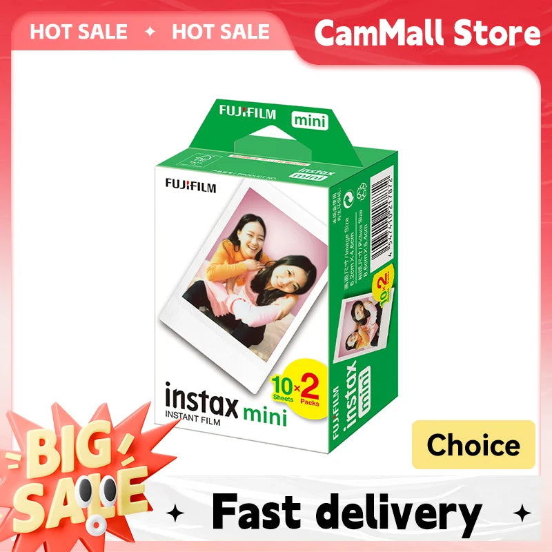 Fujifilm Instax Mini White Edge Film – 10/20 Sheets for Mini 11, 9, 8, 25, 50s Instant Cameras