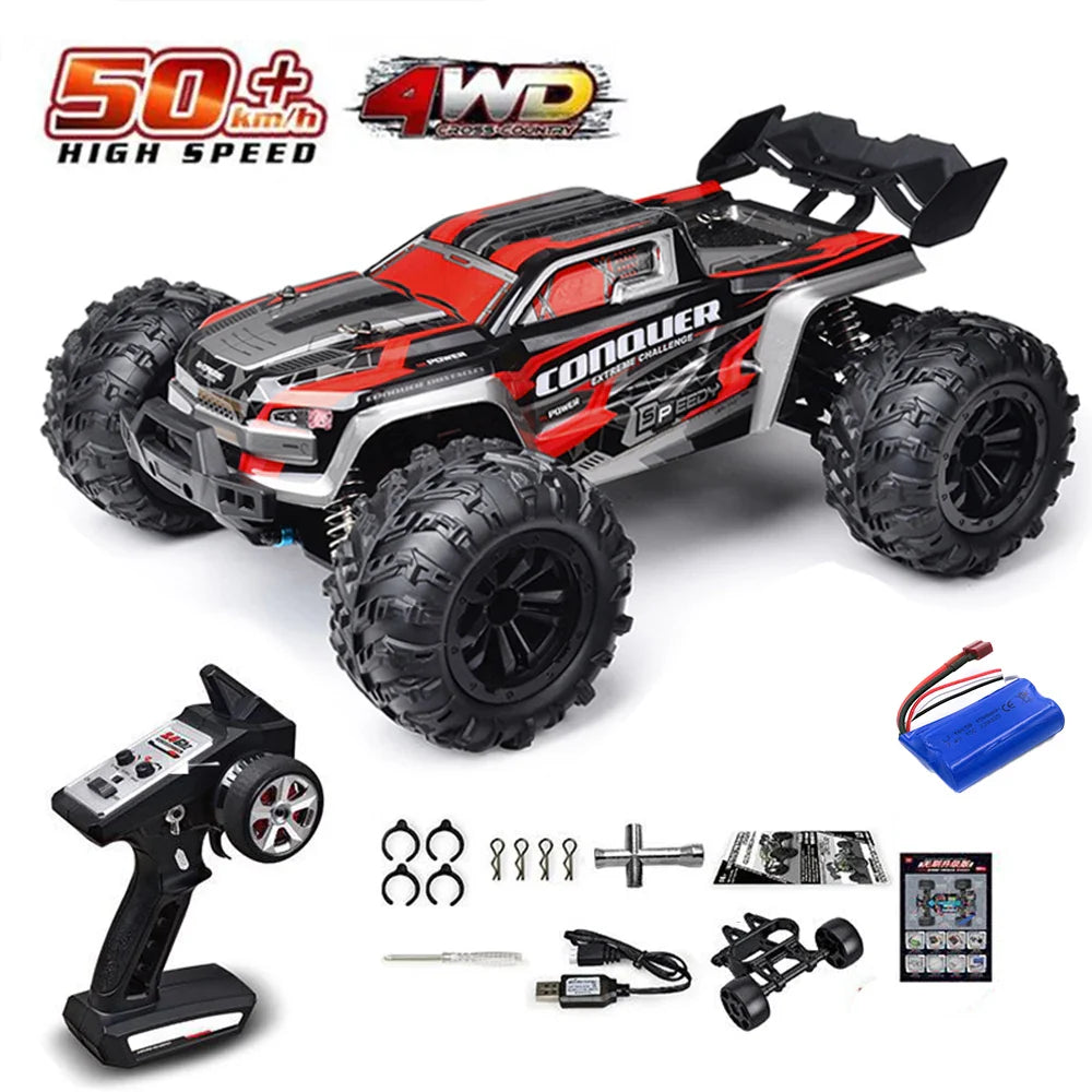 RC Off-Road 4x4 Brushless Car – 70KM/H High-Speed 1/16 4WD Monster Truck with LED Lights for Kids