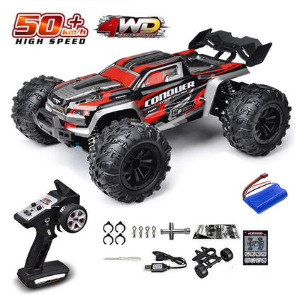 RC Off-Road 4x4 Brushless Car – 70KM/H High-Speed 1/16 4WD Monster Truck with LED Lights for Kids