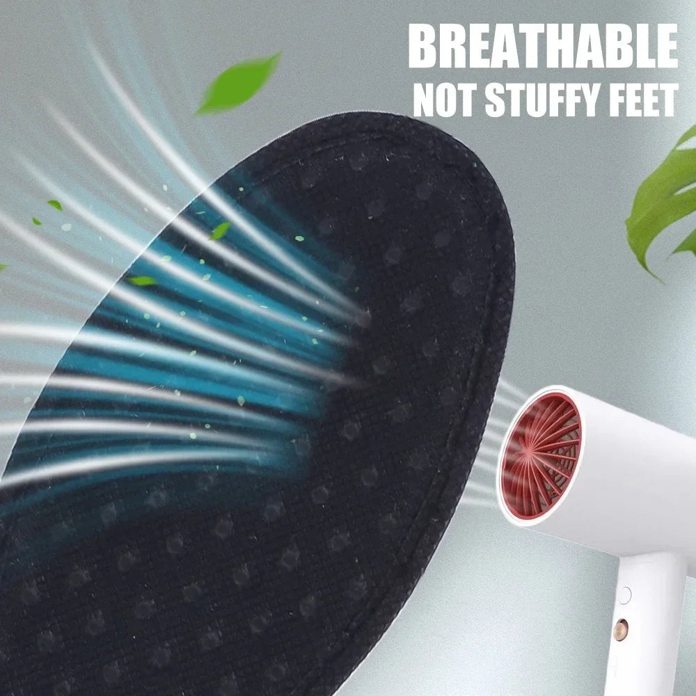 2/4Pcs Bamboo Charcoal Deodorant Insoles: Breathable Shoe Pads for Men's Sports Shoes - Absorb-Sweat, Antibacterial Inserts