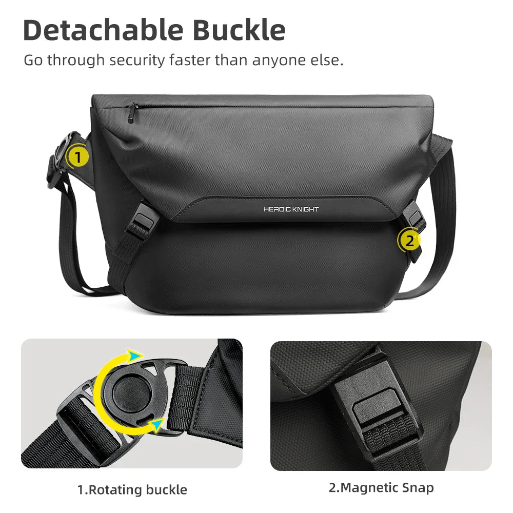 Water-Repellent Men’s Messenger Bag – Casual Crossbody Shoulder Bag Fits 11” iPad for Outdoor Cycling & Daily Use