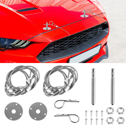 Universal Stainless Steel Car Hood Pin Lock Kit – Engine Bonnet Racing & Modified Accessory