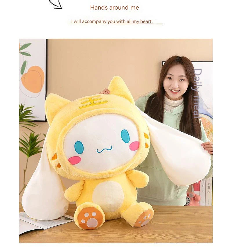 Kawaii Sanrio Cinnamoroll Plushie Toy – Heart Shaped Soft Stuffed Doll, Cute Japanese Cartoon Toy for Children's Birthday Gift