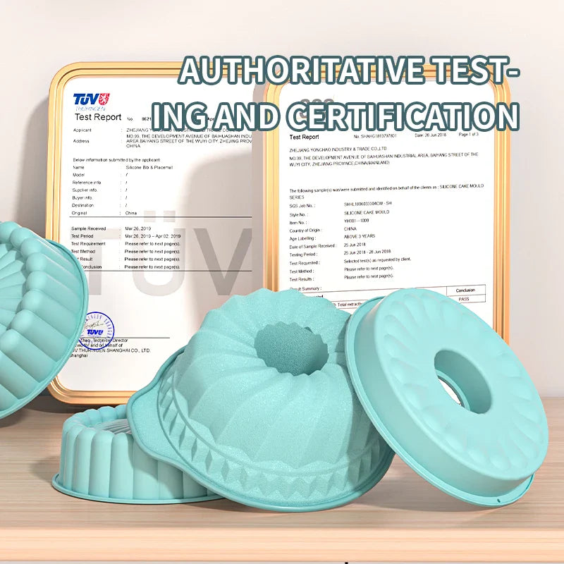 3D Silicone Cake Mold Decorating Tool for Pastry, DIY Cake Pan, Fluted Tube Pan and Airfryer Bakeware Accessories