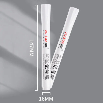 White Marker Pen Set - Waterproof Oil-Based Gel Pens for DIY, Graffiti, Sketching & School Supplies