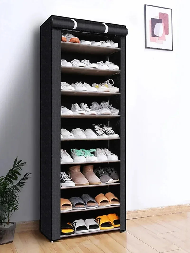 Non-Woven Multi-Layer Shoe Rack – Dormitory Door Cabinet, Space-Saving, Economical, Dustproof Home Storage Box