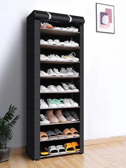 Non-Woven Multi-Layer Shoe Rack – Dormitory Door Cabinet, Space-Saving, Economical, Dustproof Home Storage Box