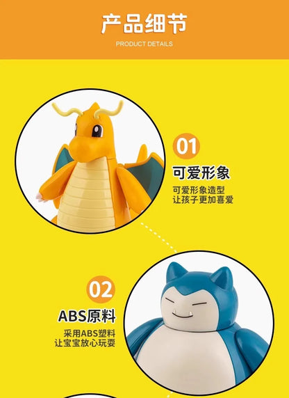 Pokemon Action Figures Set – Pikachu, Gengar, Dragonite, Snorlax & Pokeball Toys