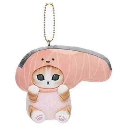 Kawaii Keychain Pendant – Cartoon Mofusand Shark Cat Cross-Dressing Doll, Backpack Decor & Toy