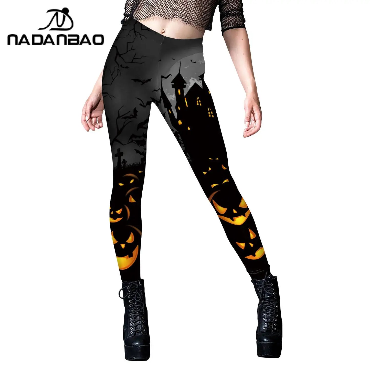 Women’s Christmas Leggings - Mid-Waist Skinny Digital Print Pants for Fitness, Running & Yoga