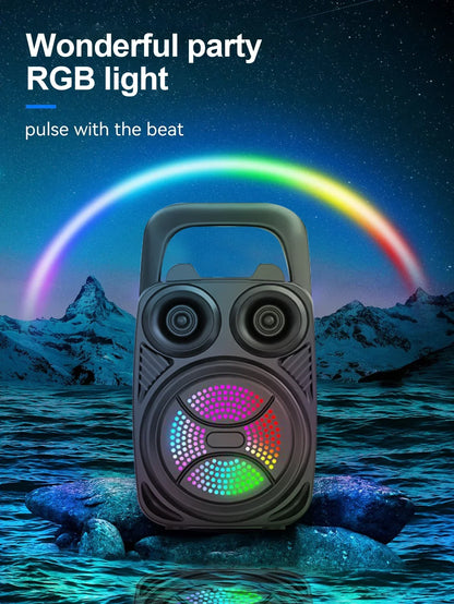 500mAh Bluetooth Speaker – High-Power Sound Box with TF/U-Disk, Karaoke & Handheld Subwoofer for Dancing